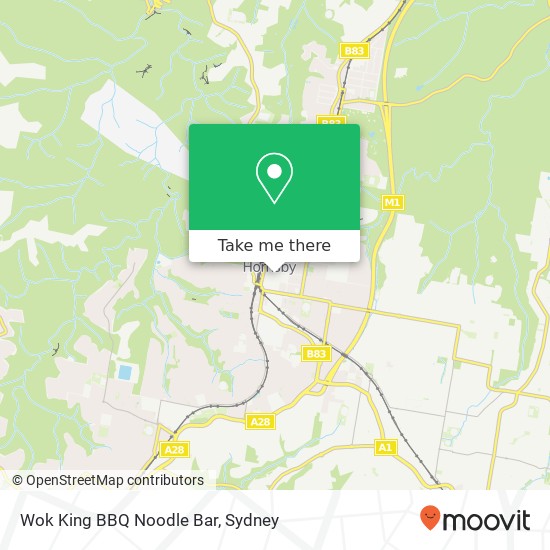Wok King BBQ Noodle Bar, Hunter St Hornsby NSW 2077 map