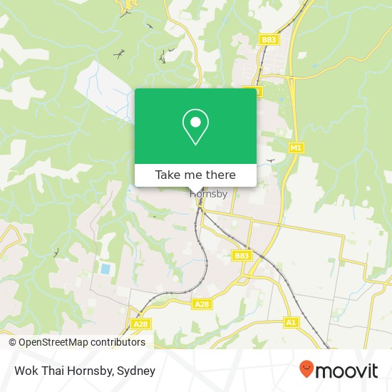 Wok Thai Hornsby, 276 Peats Ferry Rd Hornsby NSW 2077 map