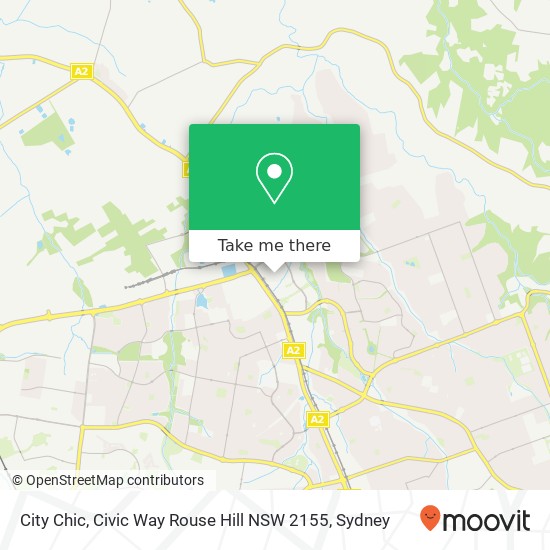 Mapa City Chic, Civic Way Rouse Hill NSW 2155