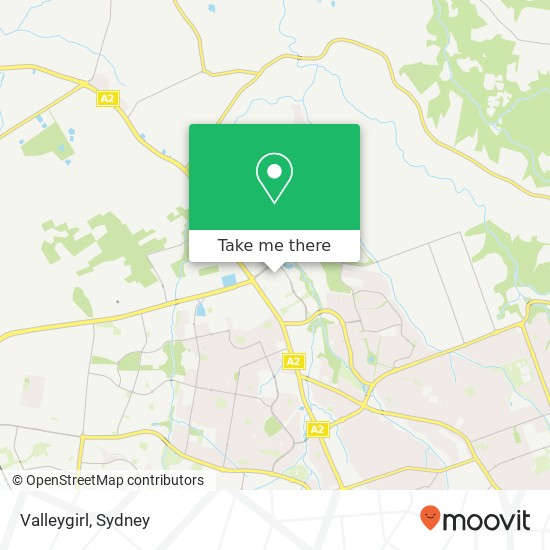 Mapa Valleygirl, Main St Rouse Hill NSW 2155