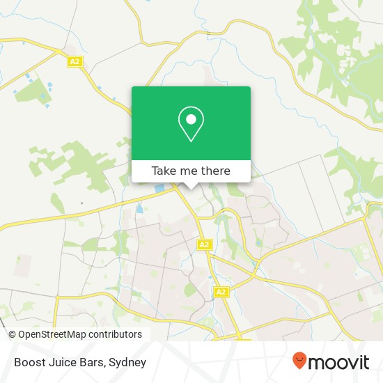 Boost Juice Bars, Civic Way Rouse Hill NSW 2155 map