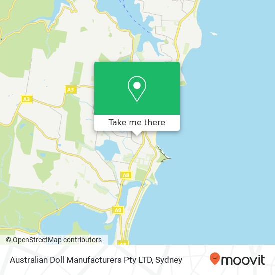 Mapa Australian Doll Manufacturers Pty LTD, 11B Hill St Warriewood NSW 2102