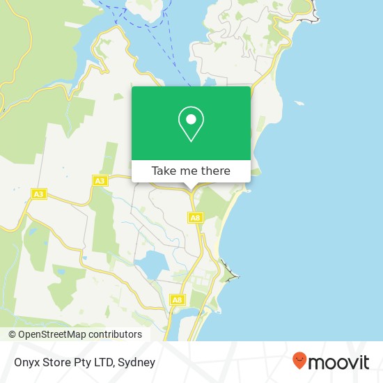 Mapa Onyx Store Pty LTD, 1741 Pittwater Rd Mona Vale NSW 2103