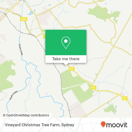 Mapa Vineyard Christmas Tree Farm, 520 Windsor Rd Vineyard NSW 2765