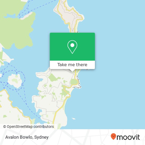 Mapa Avalon Bowlo, 1 Bowling Green Ln Avalon Beach NSW 2107