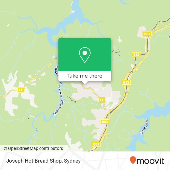 Mapa Joseph Hot Bread Shop, 19-23 Turner Rd Berowra Heights NSW 2082