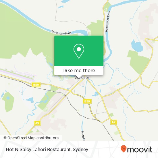 Mapa Hot N Spicy Lahori Restaurant, 22 Fitzgerald St Windsor NSW 2756