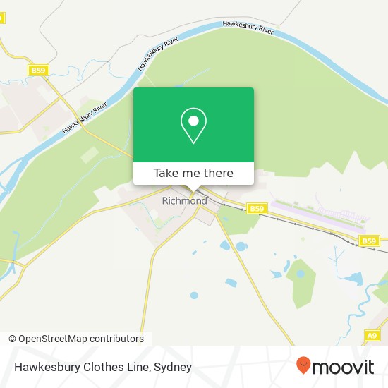 Mapa Hawkesbury Clothes Line, 28 East Market St Richmond NSW 2753