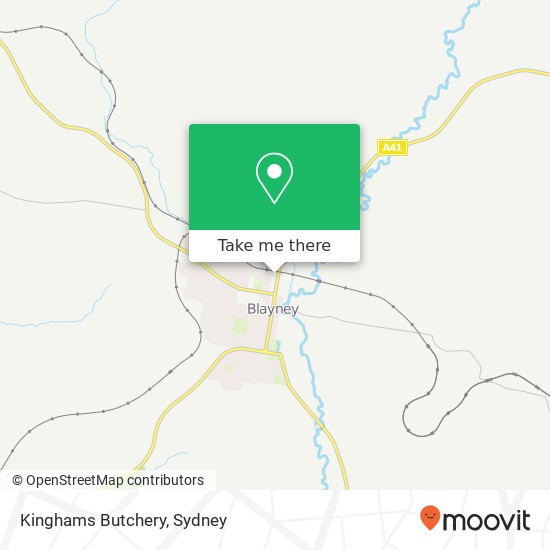 Mapa Kinghams Butchery, 135 Adelaide St Blayney NSW 2799