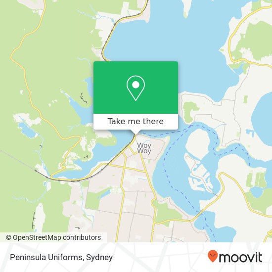 Mapa Peninsula Uniforms, 19 The Boulevarde Woy Woy NSW 2256