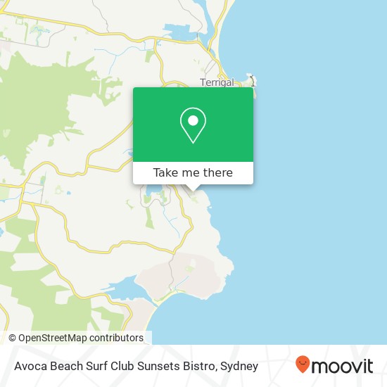 Avoca Beach Surf Club Sunsets Bistro, 10 Vine St Avoca Beach NSW 2251 map