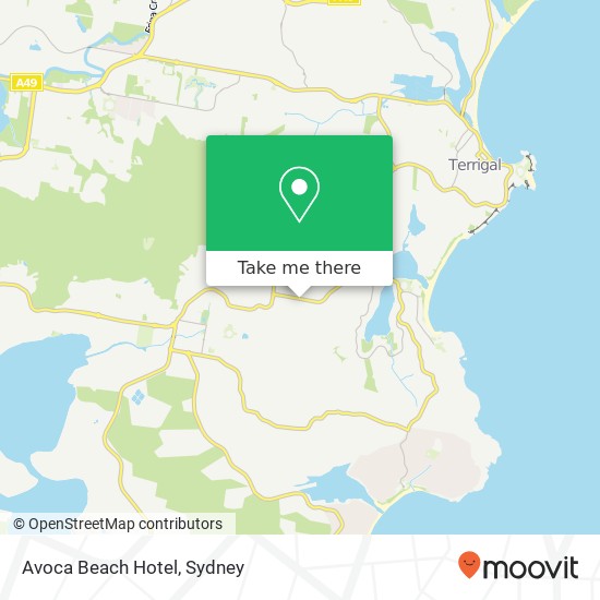 Mapa Avoca Beach Hotel