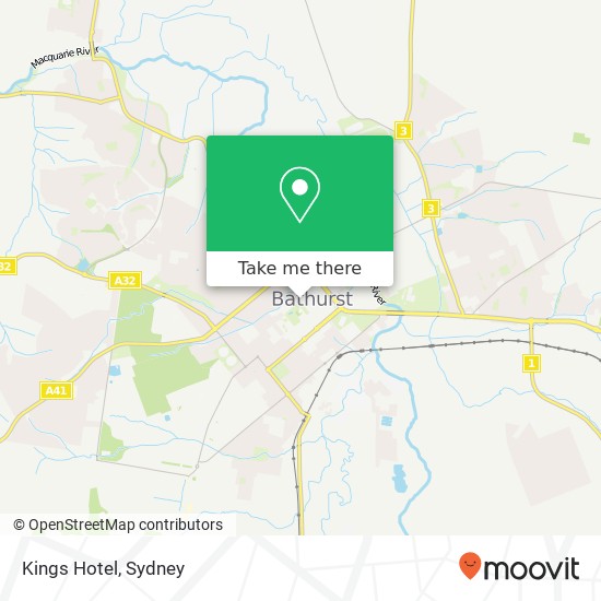 Mapa Kings Hotel, George St Bathurst NSW 2795