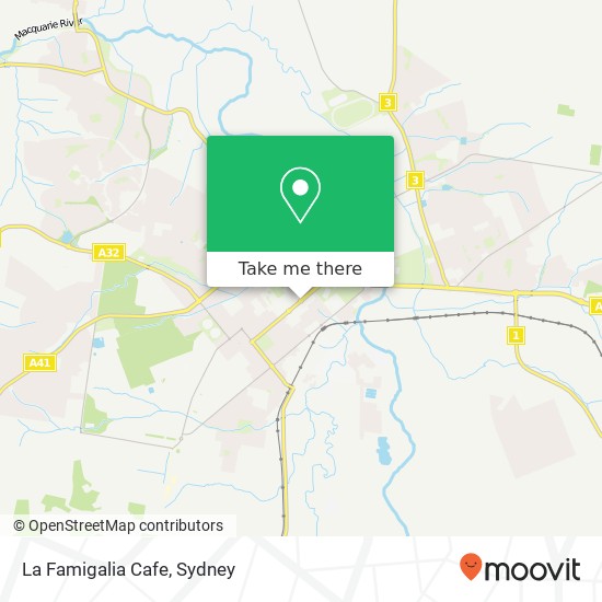 Mapa La Famigalia Cafe, Bathurst NSW 2795