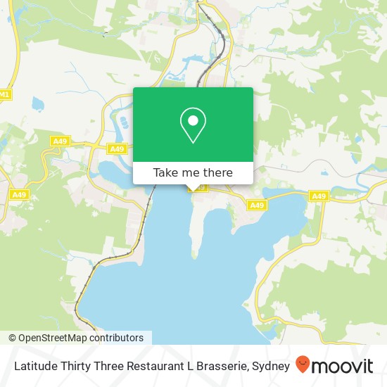 Latitude Thirty Three Restaurant L Brasserie, 28 Masons Pde Gosford NSW 2250 map