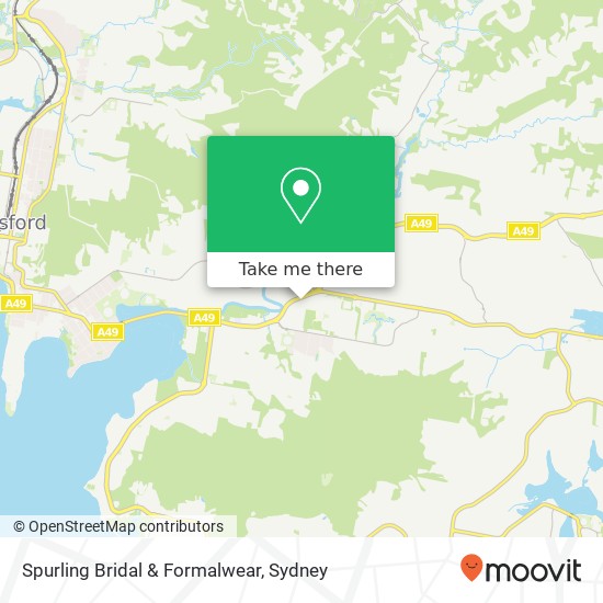 Mapa Spurling Bridal & Formalwear, 210 The Entrance Rd Erina NSW 2250