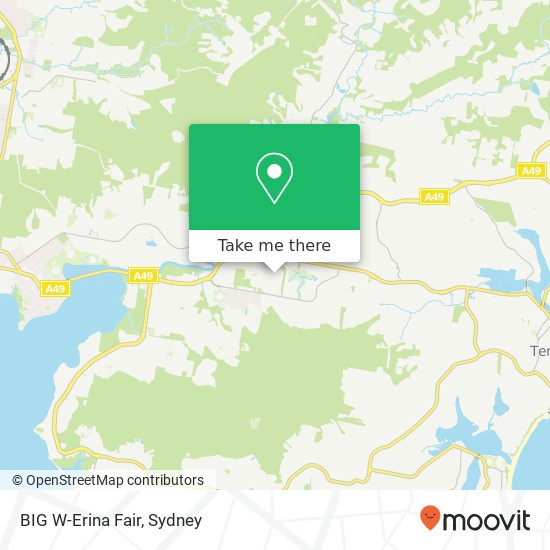 Mapa BIG W-Erina Fair, Terrigal Drive Erina NSW 2250