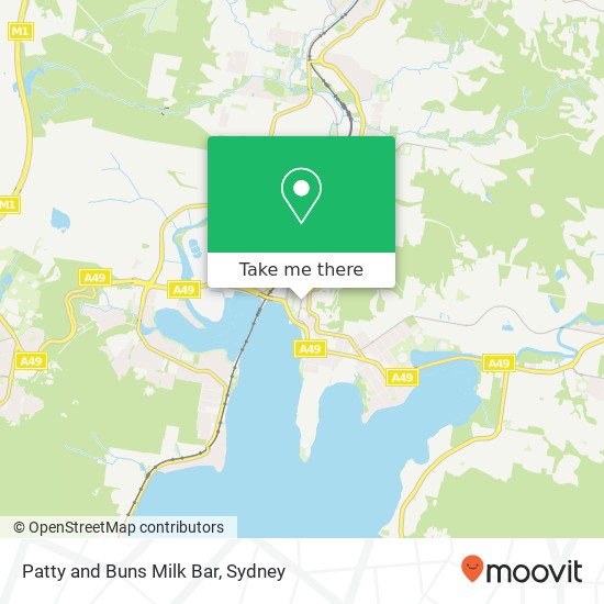 Patty and Buns Milk Bar, 29 Mann St Gosford NSW 2250 map