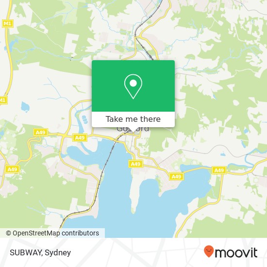 SUBWAY, 112 Mann St Gosford NSW 2250 map