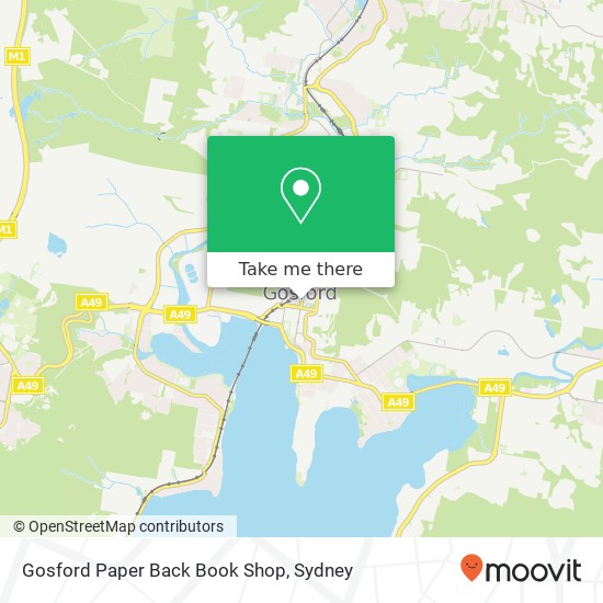 Gosford Paper Back Book Shop map