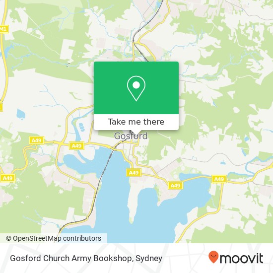 Mapa Gosford Church Army Bookshop