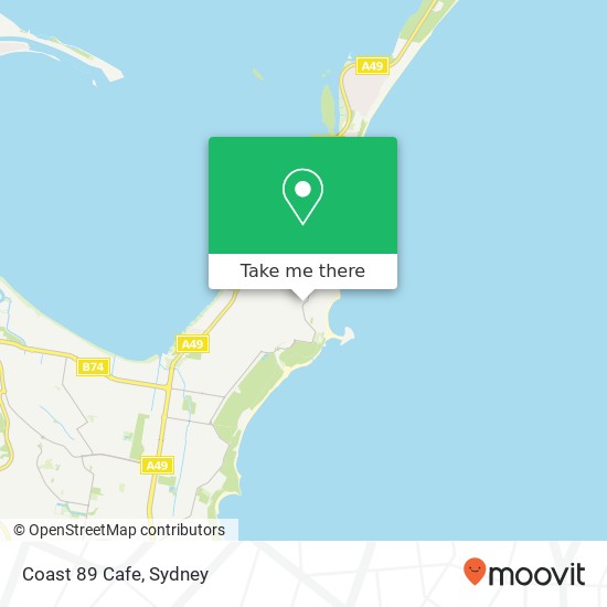 Coast 89 Cafe, Toowoon Bay Rd Toowoon Bay NSW 2261 map