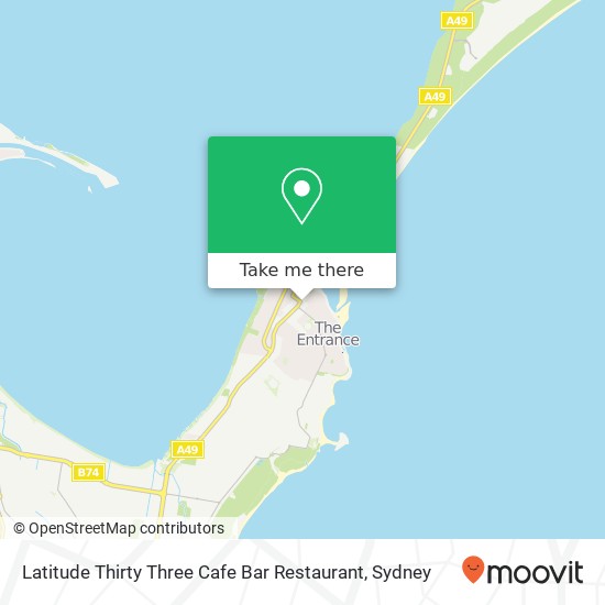 Latitude Thirty Three Cafe Bar Restaurant, 54 The Entrance Rd The Entrance NSW 2261 map