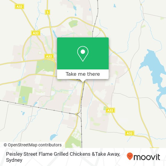 Mapa Peisley Street Flame Grilled Chickens &Take Away, Peisley St Orange NSW 2800