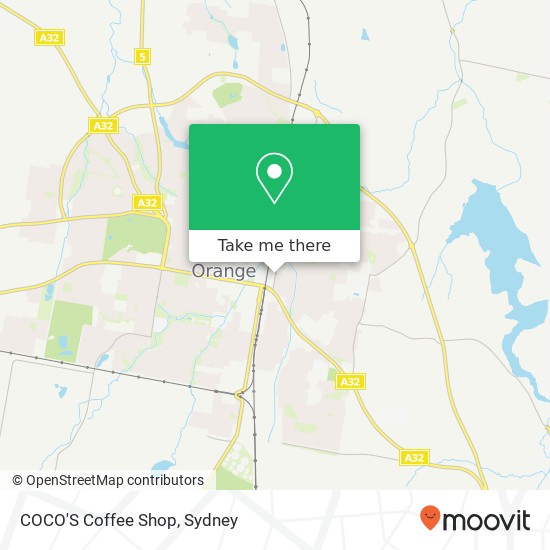 Mapa COCO'S Coffee Shop, William St Orange NSW 2800