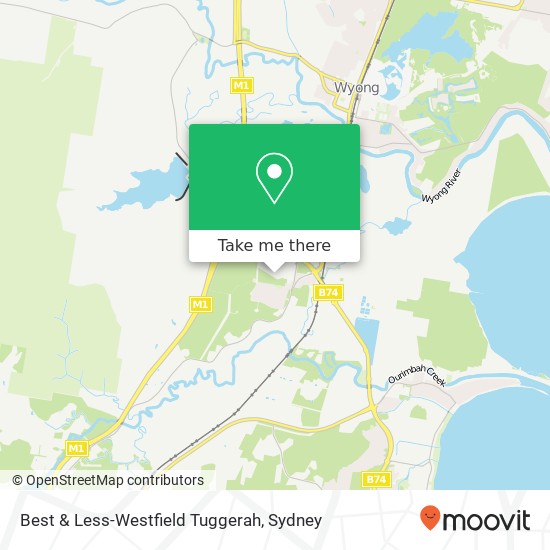 Mapa Best & Less-Westfield Tuggerah, Tuggerah NSW 2259