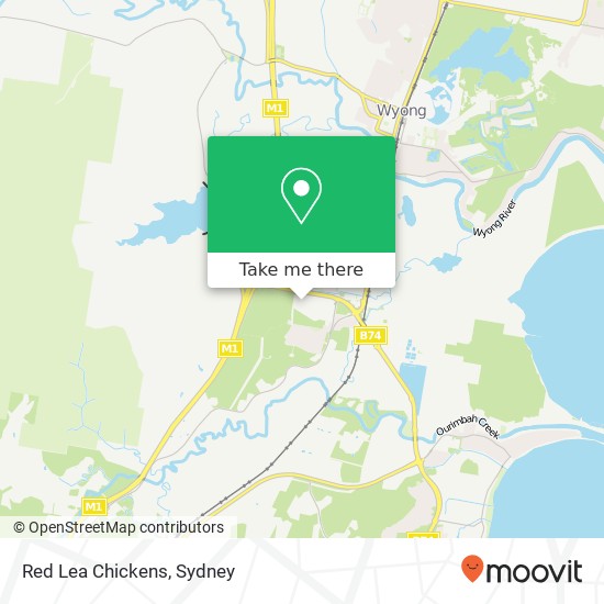 Mapa Red Lea Chickens, Tuggerah NSW 2259