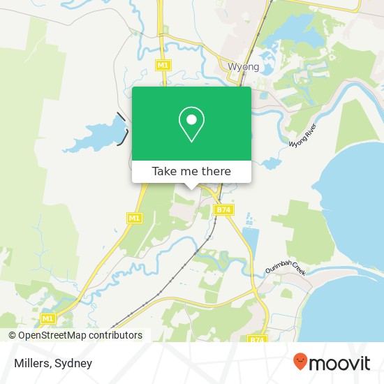 Mapa Millers, Tuggerah NSW 2259