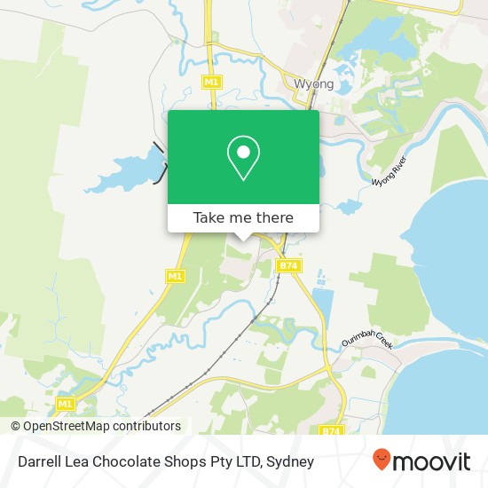 Mapa Darrell Lea Chocolate Shops Pty LTD, 50 Wyong Rd Tuggerah NSW 2259