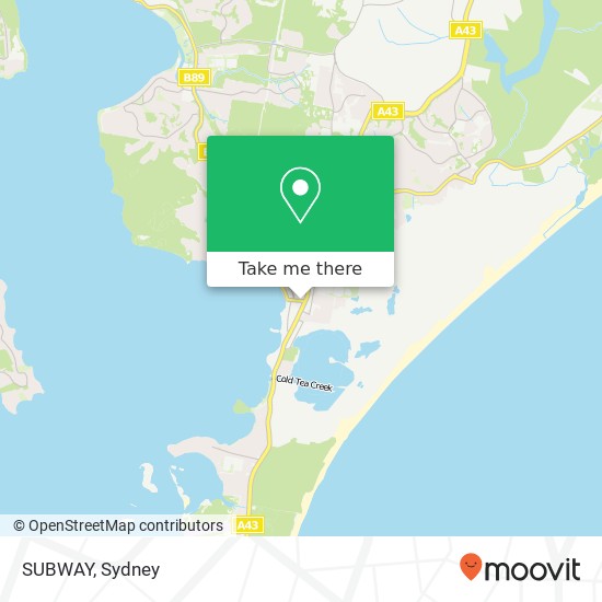 Mapa SUBWAY, Macquarie St Belmont NSW 2280