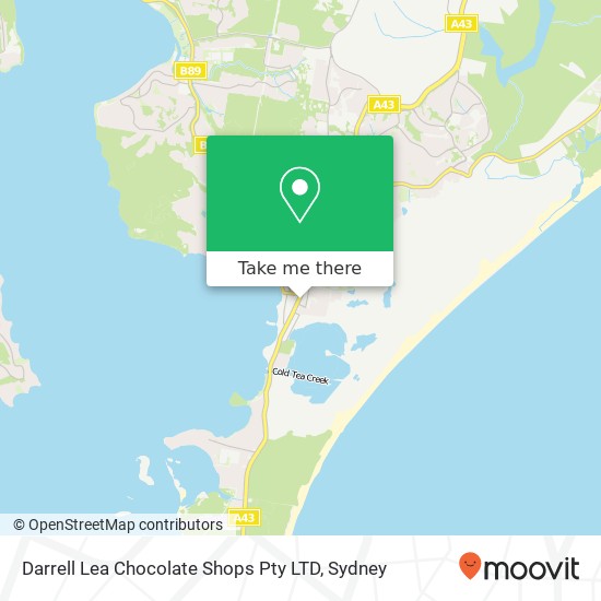 Mapa Darrell Lea Chocolate Shops Pty LTD, 589 Pacific Hwy Belmont NSW 2280