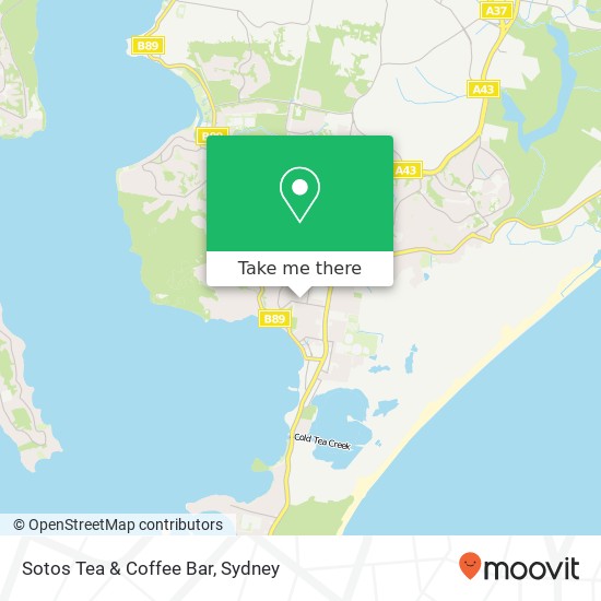 Mapa Sotos Tea & Coffee Bar, 45 Evans St Belmont NSW 2280