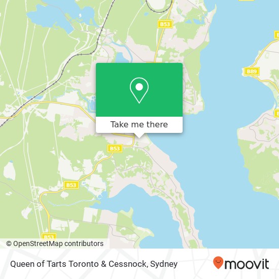 Mapa Queen of Tarts Toronto & Cessnock, Hinton Ln Toronto NSW 2283