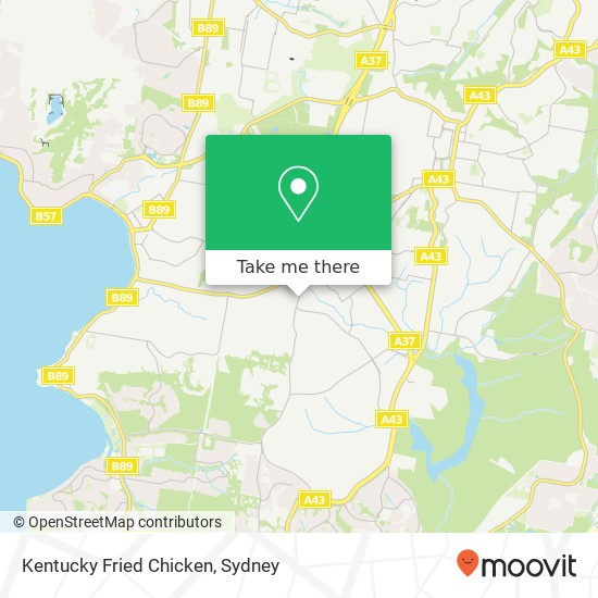 Mapa Kentucky Fried Chicken, 46 Wilsons Rd Mount Hutton NSW 2290