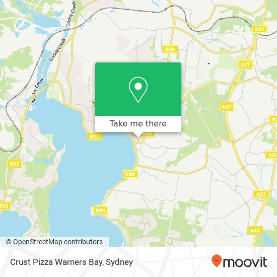Crust Pizza Warners Bay, 34 John St Warners Bay NSW 2282 map