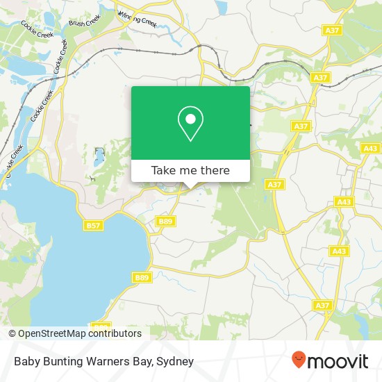 Baby Bunting Warners Bay, 334 Hillsborough Rd Warners Bay NSW 2282 map