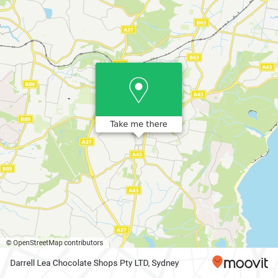 Darrell Lea Chocolate Shops Pty LTD, 30 Pearson St Charlestown NSW 2290 map