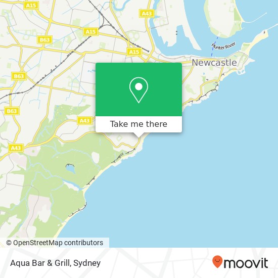 Mapa Aqua Bar & Grill, 99 Frederick St Merewether NSW 2291