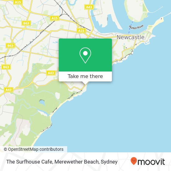 The Surfhouse Cafe, Merewether Beach, The Great North Walk Merewether NSW 2291 map