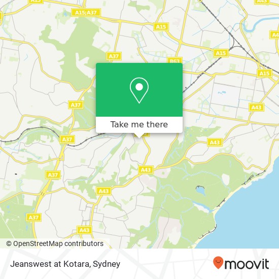 Mapa Jeanswest at Kotara, Kotara NSW 2289