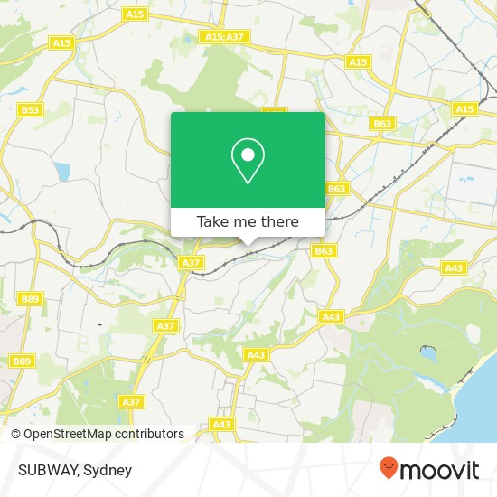 SUBWAY, Kotara Pl Kotara NSW 2289 map