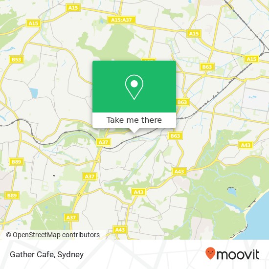 Mapa Gather Cafe, Kotara Pl Kotara NSW 2289