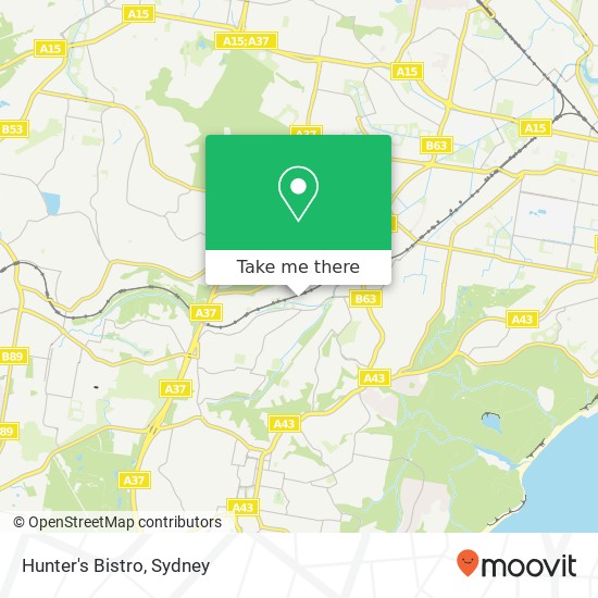 Hunter's Bistro, Howell St Kotara NSW 2289 map