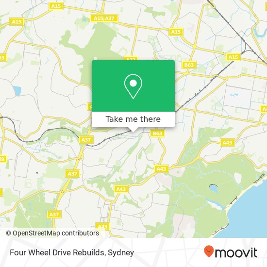 Mapa Four Wheel Drive Rebuilds, 6 McDougall St Kotara NSW 2289