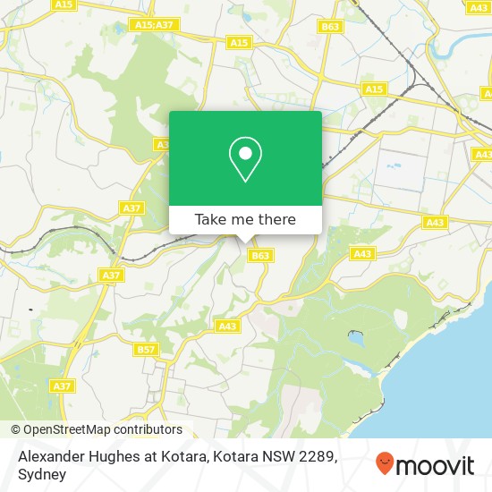 Mapa Alexander Hughes at Kotara, Kotara NSW 2289
