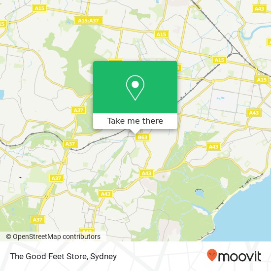Mapa The Good Feet Store, 88 Park Ave Kotara NSW 2289